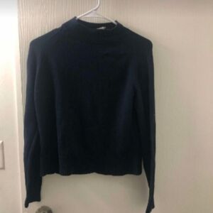 Everlane Womens Navy Blue Cotton Turtleneck Mock Neck Sweater Sz XS